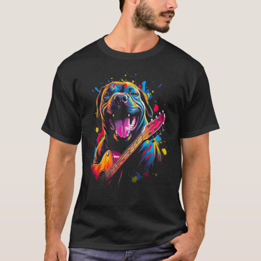 Cane Corso Dog Guitar T-shirt (Voorkant)