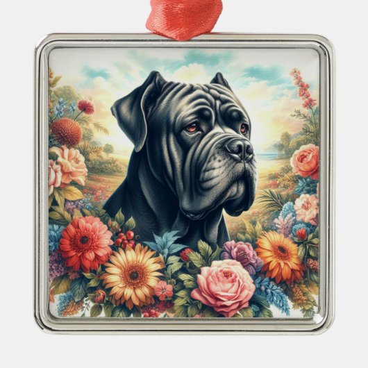  Cane Corso Dog Painting Metalen Ornament (Voorkant)