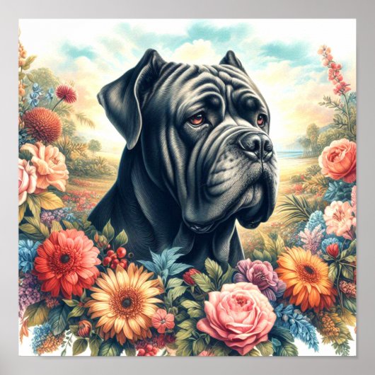 Cane Corso Dog Painting Poster (Voorkant)