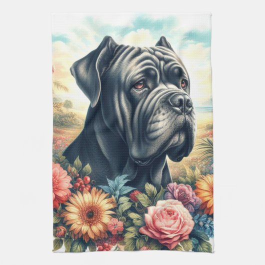  Cane Corso Dog Painting Theedoek (Verticaal)