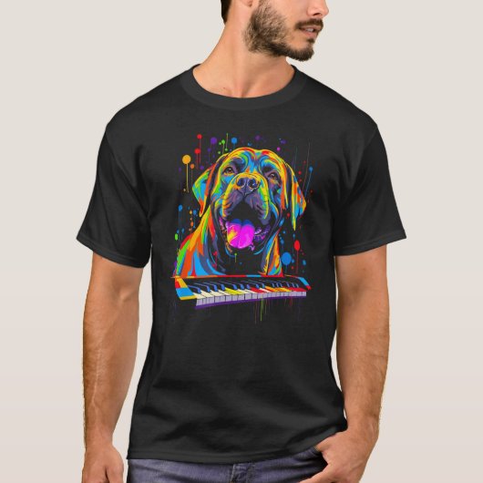 Cane Corso Dog Piano T-shirt (Voorkant)