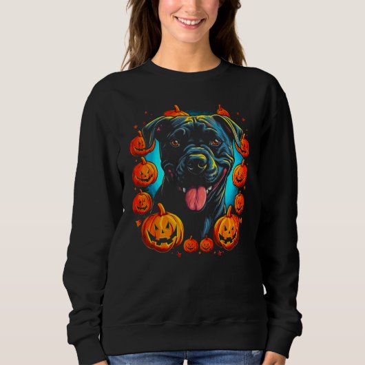 Cane Corso Dog Pumpkin Halloween Trui (Voorkant)
