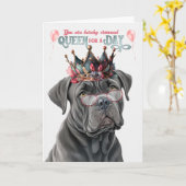 Cane Corso Dog Queen voor Dag Grappige Verjaardag Kaart (Gele Bloem)
