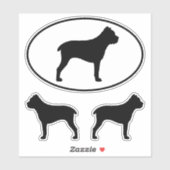 Cane Corso Dog Silhouetten Vinyl Sticker Set (Vel)