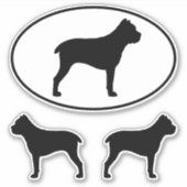 Cane Corso Dog Silhouetten Vinyl Sticker Set (Voorkant)