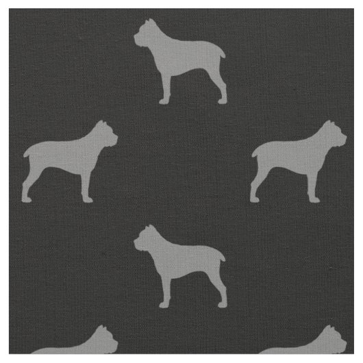 Cane Corso Dog Silhouettes Grey and Black Stof (Close Up)