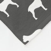 Cane Corso Dog Silhouettes Pattern Grey and White Fleece Deken (Hoek)