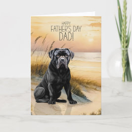 Cane Corso Dog Sunset Beach Father's Day Feestdagen Kaart