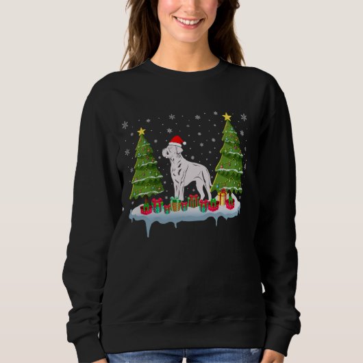 Cane Corso Dog Xmas Tree Lighting Mannen Vrouwen L Trui (Voorkant)
