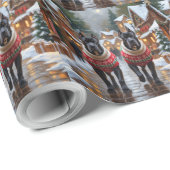 Cane Corso Dogs Christmas Snow Holiday Cadeaupapier (Rol Hoek)