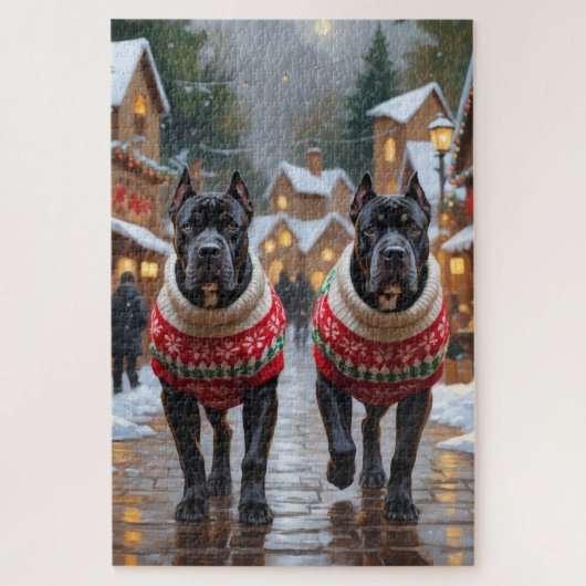 Cane Corso Dogs Christmas Snow Holiday Legpuzzel (Verticaal)