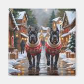 Cane Corso Dogs Christmas Snow Holiday Magneet (Voorkant)