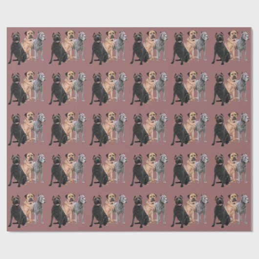 Cane Corso Drie Cadeaupapier (Vlak)