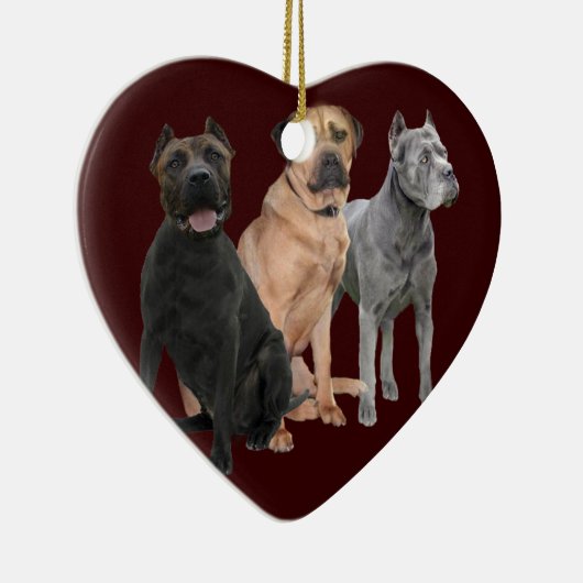Cane Corso Drie Keramisch Ornament (Rechts)