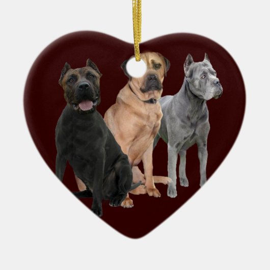 Cane Corso Drie Keramisch Ornament (Voorkant)