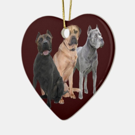 Cane Corso Drie Keramisch Ornament (Links)