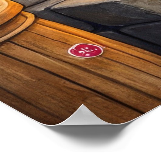 Cane Corso Fireplace with Christmas Lights Poster (Hoek)