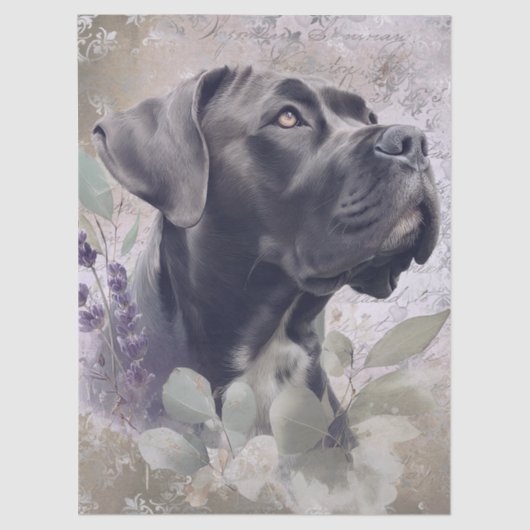 Cane Corso Floral Dog Tissuepapier (Voorkant)