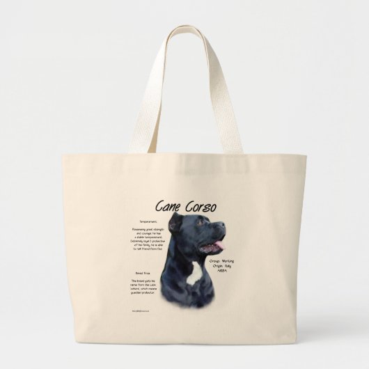 Cane Corso Geschiedenis Grote Tote Bag (Voorkant)