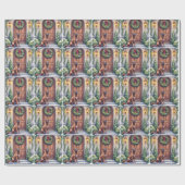 Cane Corso Grote Deur Immergroen Kerst Kunst Cadeaupapier (Vlak)