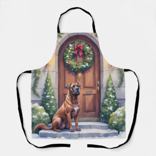 Cane Corso Grote Deur Immergroen Kerst Kunst Schort