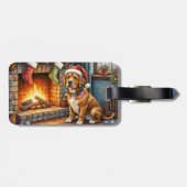 Cane Corso Haard met Kerstverlichting Bagagelabel (Achterkant horizontaal)