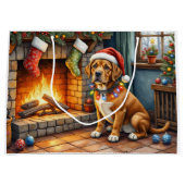 Cane Corso Haard met Kerstverlichting Groot Cadeauzakje (Voorkant)