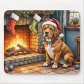 Cane Corso Haard met Kerstverlichting Muismat (Voorkant)