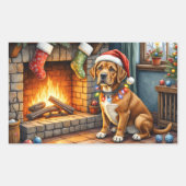 Cane Corso Haard met Kerstverlichting Rechthoekige Sticker (Voorkant)
