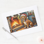 Cane Corso Haard met Kerstverlichting Rechthoekige Sticker (Envelop)
