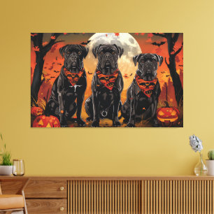 Cane Corso Halloween Griezelig Canvas Afdruk