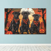Cane Corso Halloween Griezelig Canvas Afdruk (Insitu (Houten vloer))