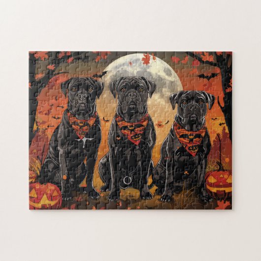 Cane Corso Halloween Griezelig Legpuzzel (Horizontaal)