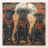 Cane Corso Halloween Spooky Glazen Onderzetter (Voorkant)