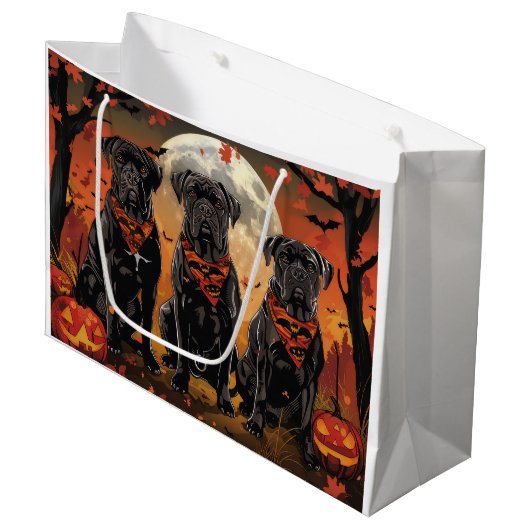 Cane Corso Halloween Spooky Groot Cadeauzakje (Voorkant Gekanteld)