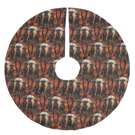 Cane Corso Halloween Spooky Kerstboom Rok (Voorkant)