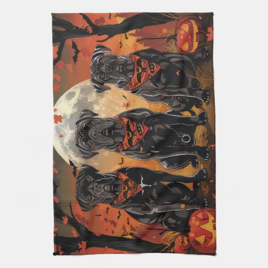 Cane Corso Halloween Spooky Theedoek (Verticaal)