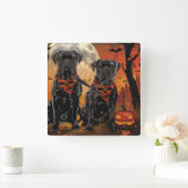 Cane Corso Halloween Spooky Vierkante Klok (Huis)
