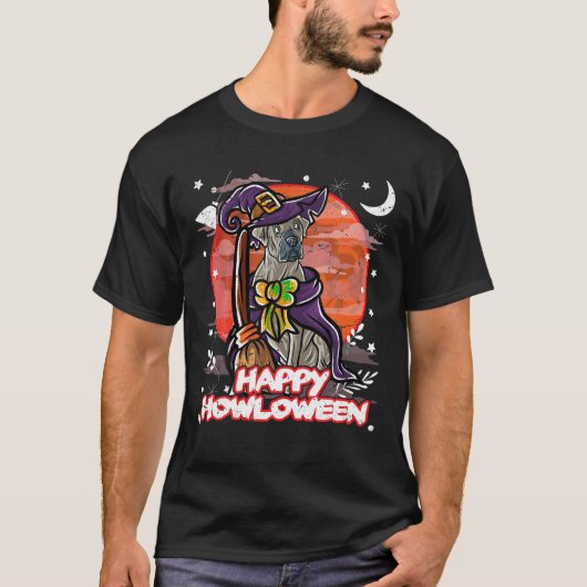 Cane Corso Happy Halloween kostuum heks T-shirt (Voorkant)