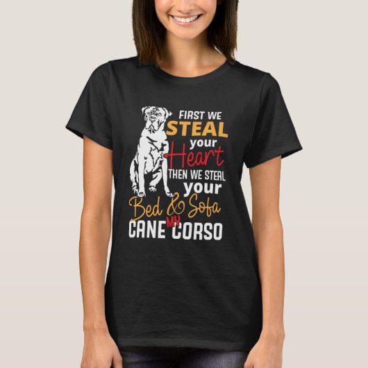Cane Corso Hart Bed Sofa Slogan T-shirt (Voorkant)