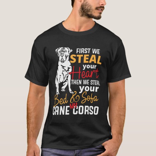 Cane Corso Heart Bed Sofa  Slogan T-shirt (Voorkant)