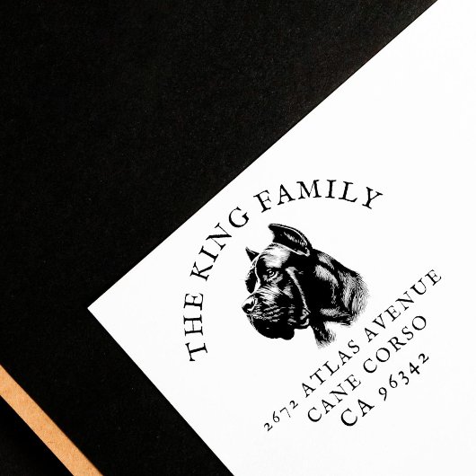 Cane Corso Hond Familienaam Retour Adres Rubberstempel