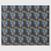 Cane Corso hond grillige Halloween schilderij Cadeaupapier (Vlak)