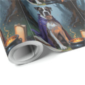 Cane Corso hond grillige Halloween schilderij Cadeaupapier (Rol Hoek)