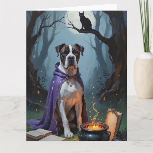 Cane Corso hond grillige Halloween schilderij Kaart (Voorkant)