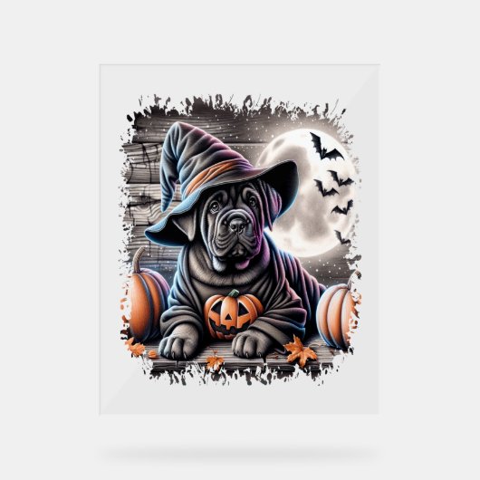 Cane Corso Hond Halloween Acryl Bord (Voorkant)
