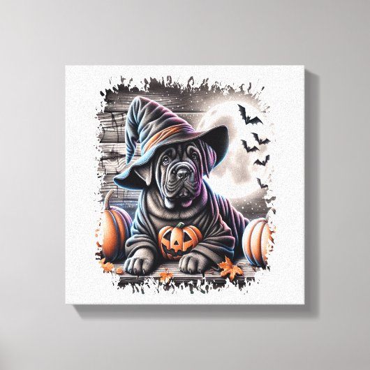 Cane Corso Hond Halloween Canvas Afdruk (Voorkant)