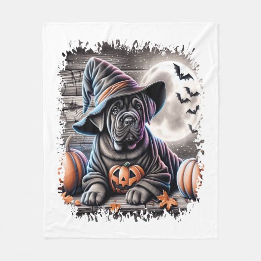 Cane Corso Hond Halloween Fleece Deken (Voorkant)