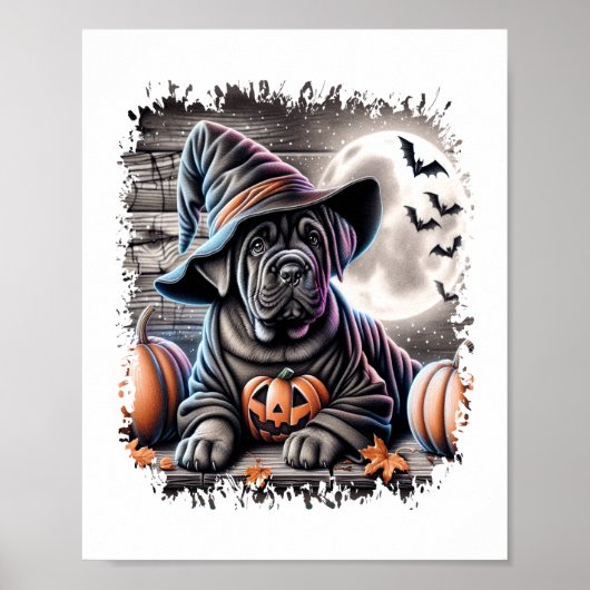 Cane Corso Hond Halloween Poster (Voorkant)