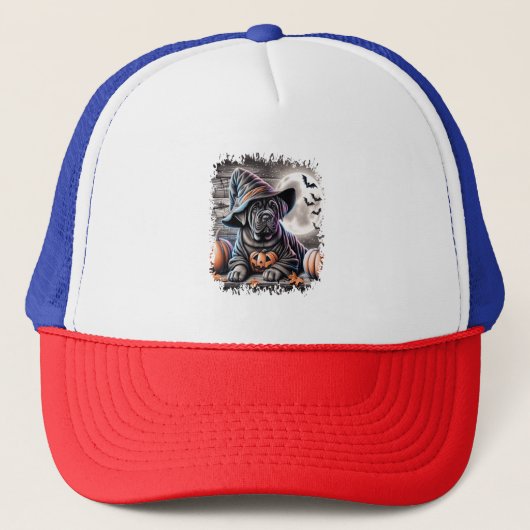 Cane Corso Hond Halloween Trucker Pet (Voorkant)
